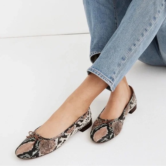 Madewell Shoes - Madewell Adele Ballet flats Colorful Snake Embossed Leather NWOT comfortable